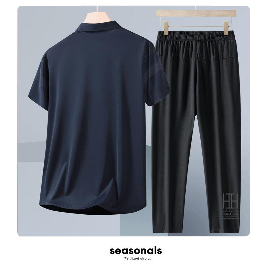 ゴルフウェア 上下セット 半袖ポロ イージーパンツ メンズ ゴムウェスト ジャージ セットアップ ドライ 冷感 涼感 ひんやり ストレッチ ワークマン ビジポロ | ホームアイホーム | 13