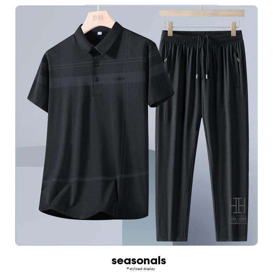 ゴルフウェア 上下セット 半袖ポロ イージーパンツ メンズ ゴムウェスト ジャージ セットアップ ドライ 冷感 涼感 ひんやり ストレッチ ワークマン ビジポロ | ホームアイホーム | 15