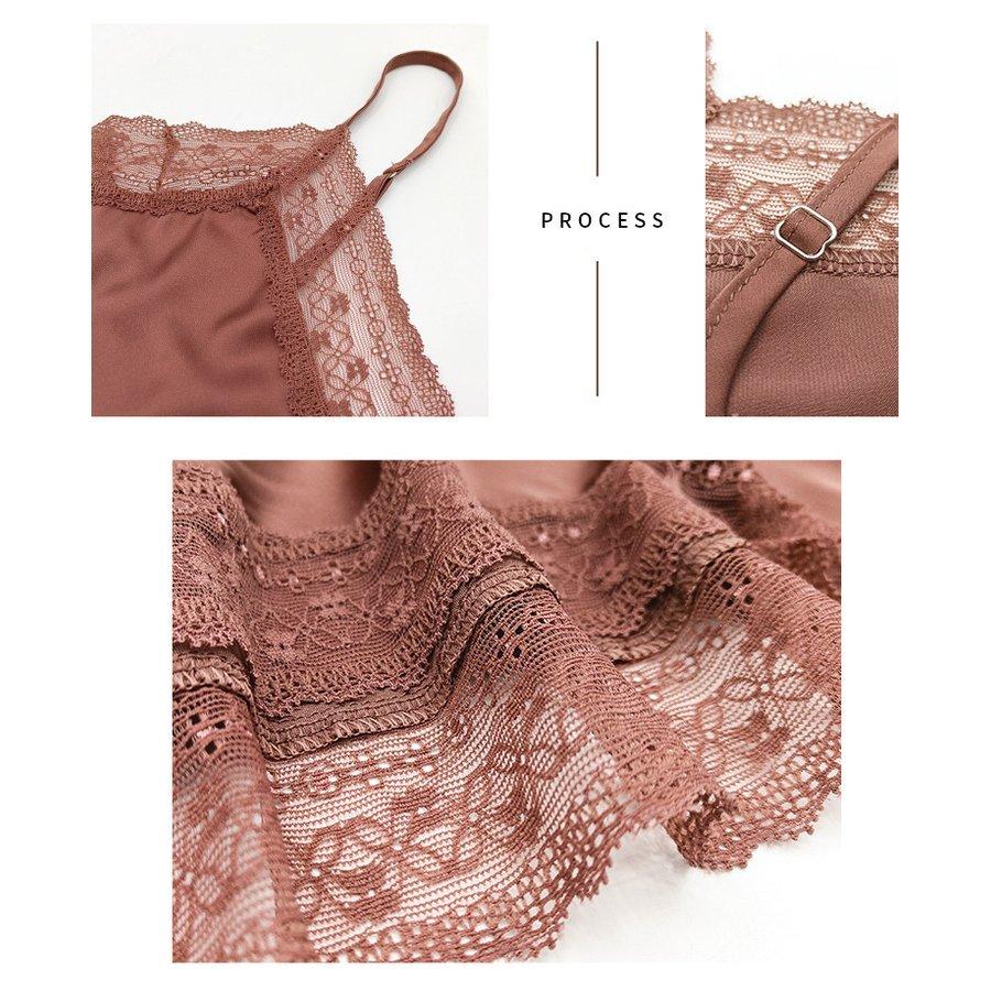 スリップ レディース Vネック サテン レース 部屋着 夏 キャミソール ナイトウェア 光沢 セクシー シルク調 上下セット かわいい ショートパンツ | ホームアイホーム | 03