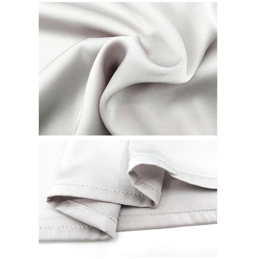 スリップ キャミソール 半袖 レディース ワンピース ひざ丈 ランジェリー ミディアム丈 サテン調 レース 無地 ルームウエア セクシー | ホームアイホーム | 18