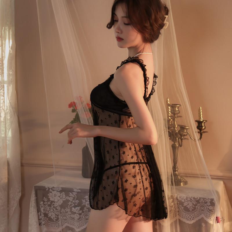 キャミソール ベビードール ランジェリー セクシー 勝負下着 シースルー ノースリーブ 総レース 透け感 レディース 花柄 スリップ 誘惑ランジェリー | ホームアイホーム | 04