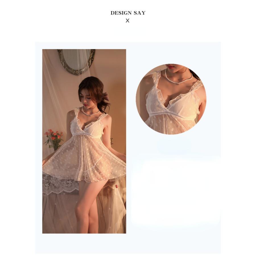 キャミソール ベビードール ランジェリー セクシー 勝負下着 シースルー ノースリーブ 総レース 透け感 レディース 花柄 スリップ 誘惑ランジェリー | ホームアイホーム | 06