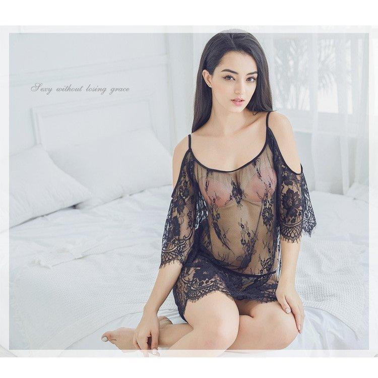 ベビードール 下着女性 誘惑 総レース 勝負下着 刺繍 透け感 花柄 スリップ セット シースルー下着 インナー チュール | ホームアイホーム | 10