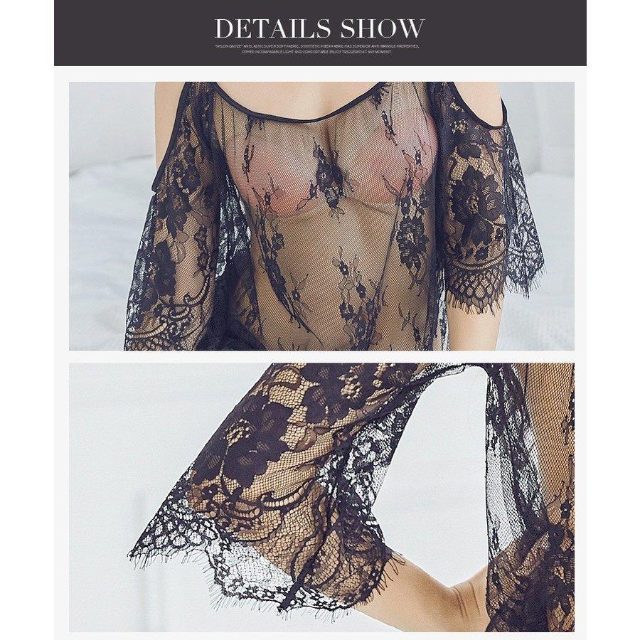 ベビードール 下着女性 誘惑 総レース 勝負下着 刺繍 透け感 花柄 スリップ セット シースルー下着 インナー チュール | ホームアイホーム | 03