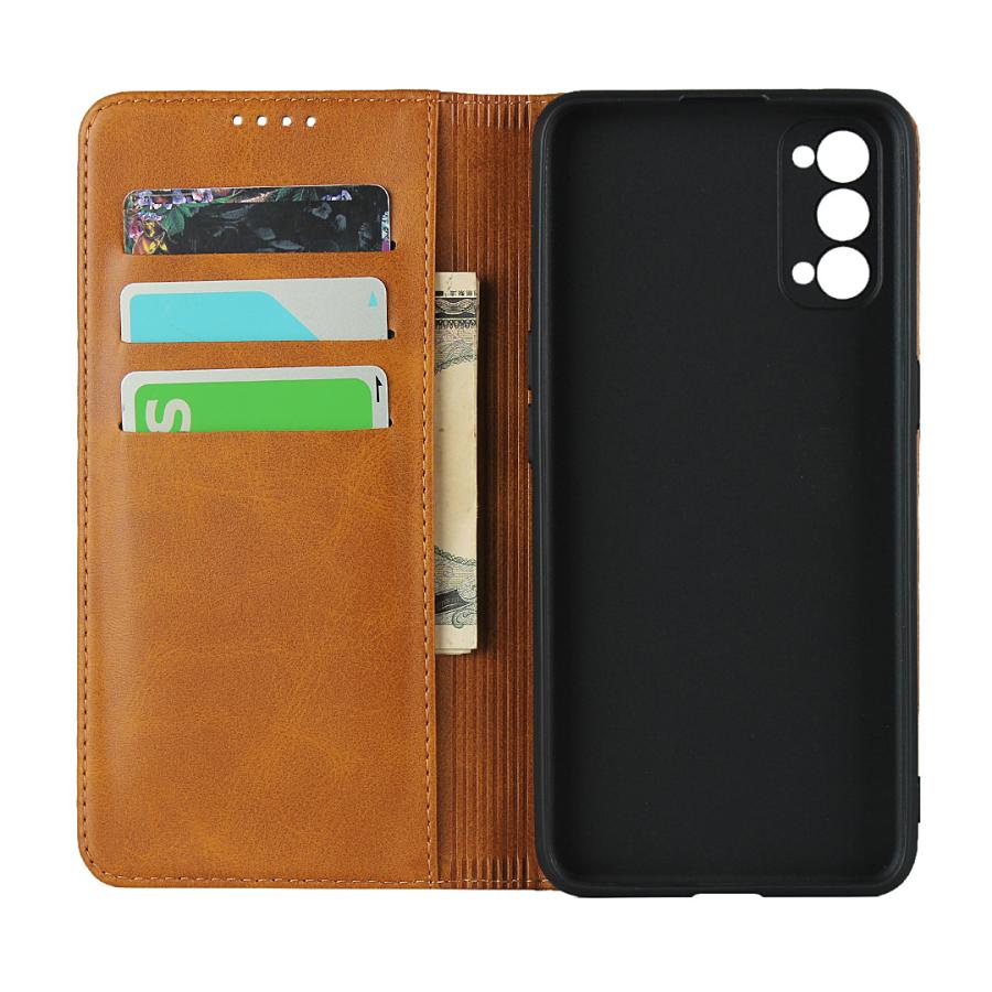 OPPO Reno4 手帳型 ケース 手帳ケース カバー スマホケース OPPO Renoケース 携帯カバー 肌触り良い PUレザー TPUケース ストラップホール付き カード収納 | ホームアイホーム | 06