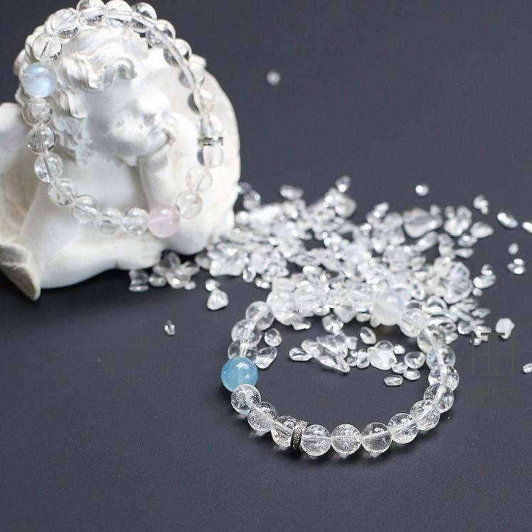 水晶ブレスレット パワーストーン 天然石 レディース クリスタル クラック水晶 アクアマリン ムーンストーン 開運祈願 癒し 安らぎ 魔除け 浄化 激安 おしゃれ | ホームアイホーム | 10