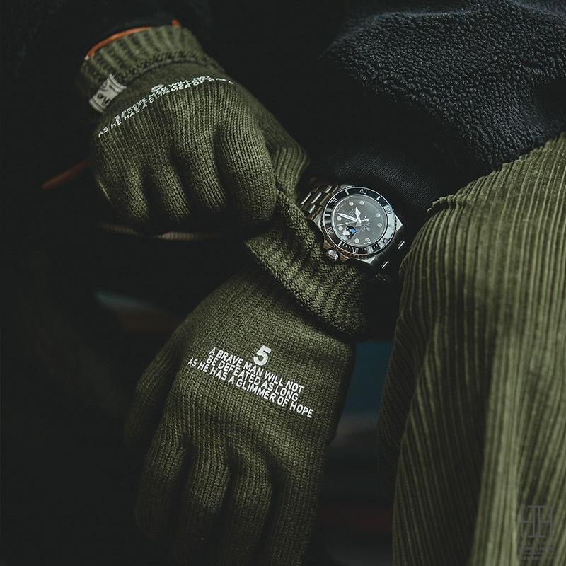 グローブ ニットグローブ メンズ レディース 防寒グッズ 男女兼用 ミリタリー系 プリント入り 防寒 保温 手袋 おしゃれ プレゼント ギフト バイク アウトドア | ホームアイホーム