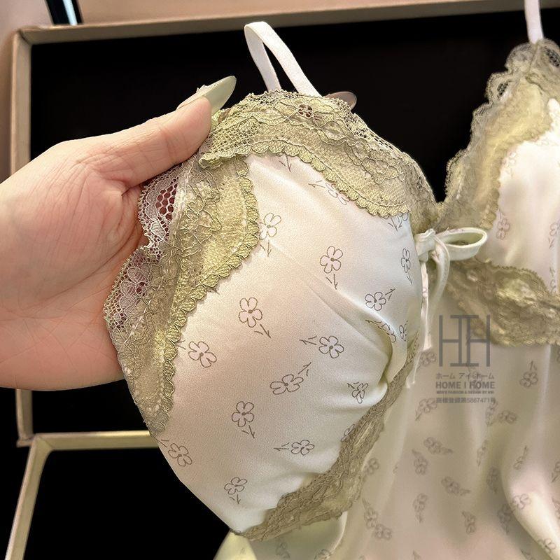 スリップ レディース ランジェリー キャミソール ワンピース カップ付き レース 花柄 サテン調 部屋着 涼感 接触冷感 大人 可愛い セクシー ギフト プレゼント | ホームアイホーム | 06