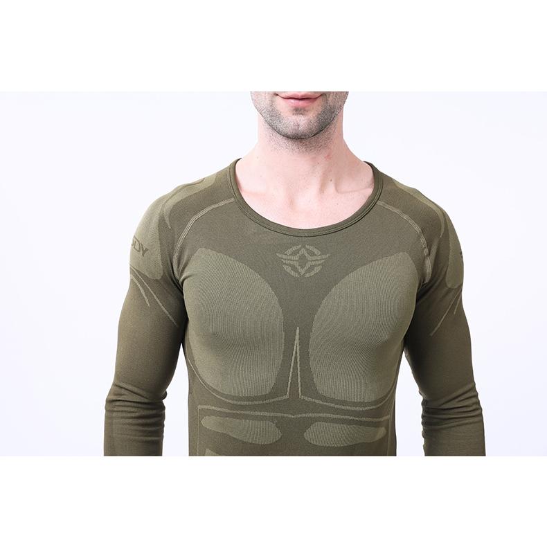 コンプレッションウェア メンズ 長袖 上下 インナーウェア タイツ スポーツ 作業 丸首 伸縮性 吸汗 フィット感 シンプル ジム トレーニング マラソン ジョギング | ホームアイホーム | 08