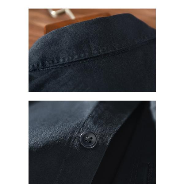 ワークシャツ シャツ メンズ 長袖 シャツジャケット 両ポケット 綿 100 厚手 レギュラーカラー 春服 秋服 ライトアウター 羽織り トップス | ホームアイホーム | 09