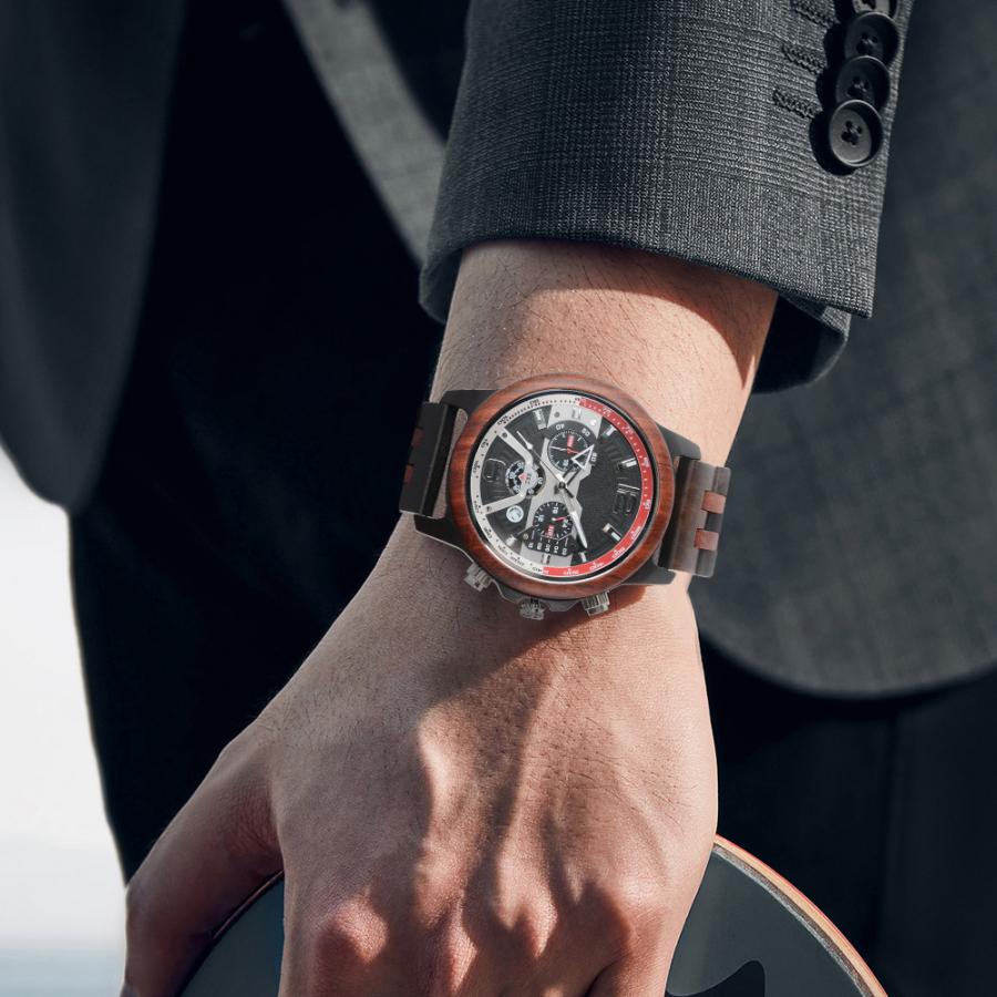 腕時計 メンズ 日本製クォーツムーブメント ウォッチ 日付表示付き 夜光 24時間表示 プッシュ式 タイマー付き ビジネス アクセサリー クォーツ腕時計 | ホームアイホーム | 19