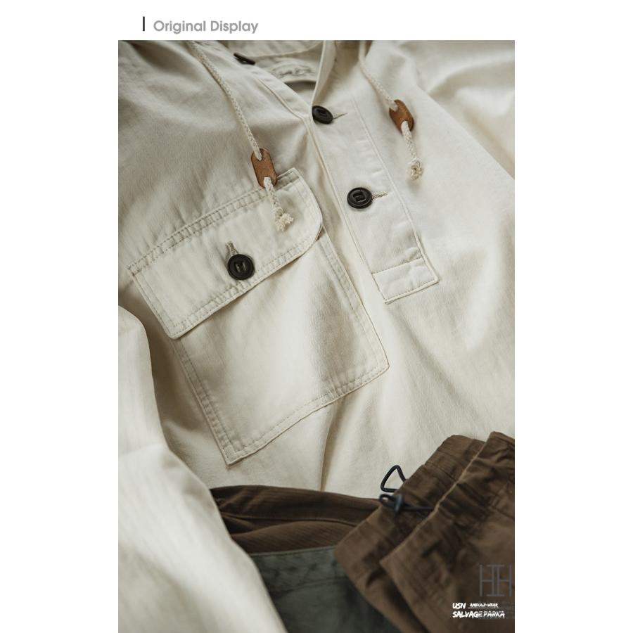 サルベージパーカー SALVAGE PARKA メンズ ヘリンボーン柄 ポケット アウター ミリタリー 大きいサイズ プルオーバー フードパーカー 綿 コットン おしゃれ 秋冬 | ホームアイホーム | 13