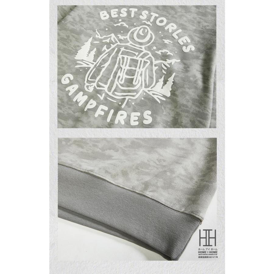 スウェードタッチパーカー スウェードパーカー メンズ トレーナー ヘビーウェイト プルオーバー 長袖 ロゴ プリント 迷彩 カモフラージュ おしゃれ 大きいサイズ | ホームアイホーム | 07