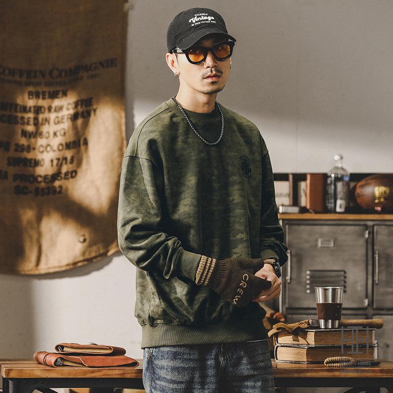 スウェードタッチパーカー スウェードパーカー メンズ トレーナー ヘビーウェイト プルオーバー 長袖 ロゴ プリント 迷彩 カモフラージュ おしゃれ 大きいサイズ | ホームアイホーム | 08