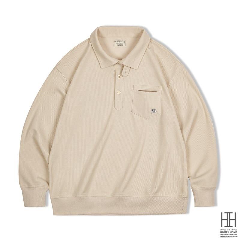 ニットスウェット トレーナー メンズ 長袖 ニットポロ プルオーバー ワンポイント セーター おしゃれ Tシャツ ロンT 大きいサイズ トップス アウトドア スエット | ホームアイホーム | 15