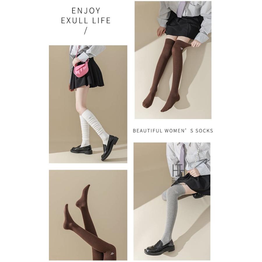ニーハイソックス 靴下 膝上ソックス レディース ロング丈 綿 圧力ソックス 着圧 通気性 ストレッチ 快適 吸汗 抗菌 消臭 美脚 着痩せ おしゃれ 人気 ギフト | ホームアイホーム | 18