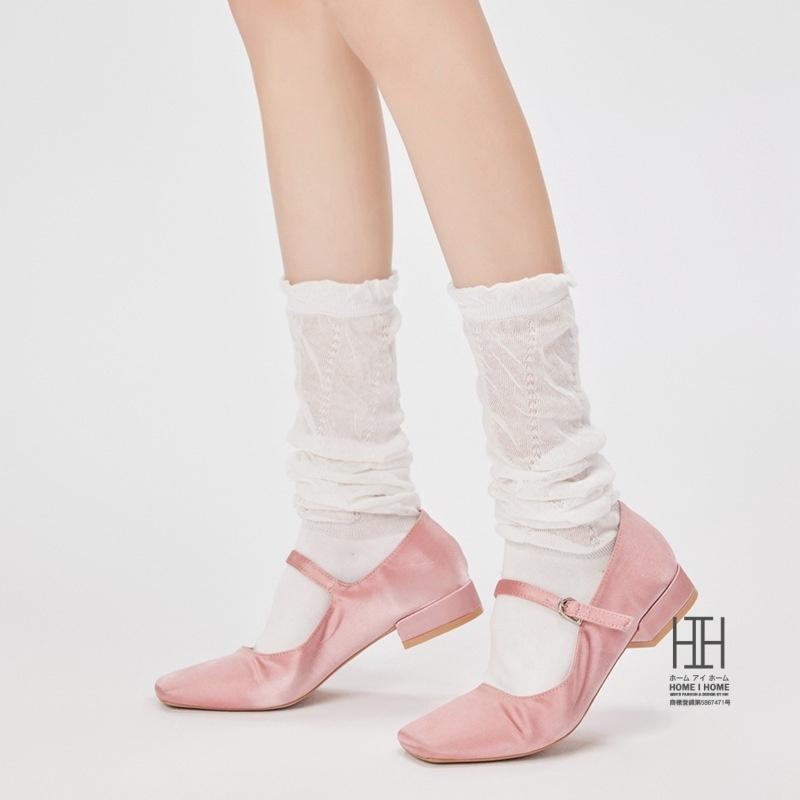 たるみソックス ハイソックス 靴下 レディース 綿 可愛い 薄手 透け感 レース 網タイツ風 セクシー バレエ ガーリー 通気性 カジュアル 22-24.5cm おしゃれ 人気 | ホームアイホーム | 18