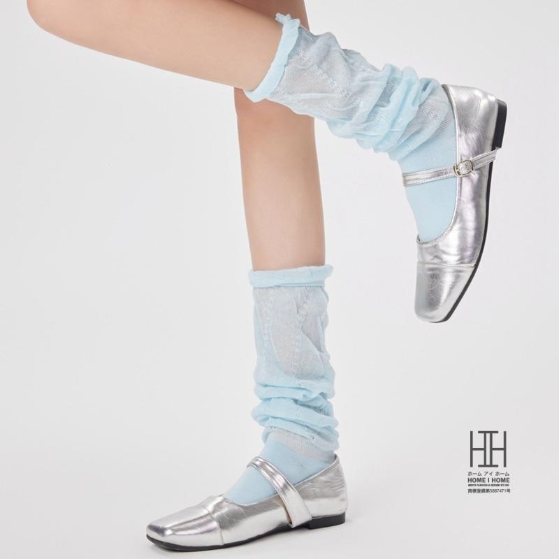 たるみソックス ハイソックス 靴下 レディース 綿 可愛い 薄手 透け感 レース 網タイツ風 セクシー バレエ ガーリー 通気性 カジュアル 22-24.5cm おしゃれ 人気 | ホームアイホーム | 10