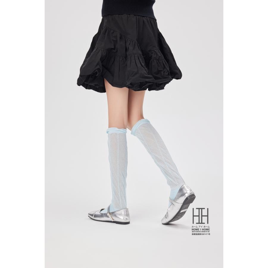 たるみソックス ハイソックス 靴下 レディース 綿 可愛い 薄手 透け感 レース 網タイツ風 セクシー バレエ ガーリー 通気性 カジュアル 22-24.5cm おしゃれ 人気 | ホームアイホーム | 12
