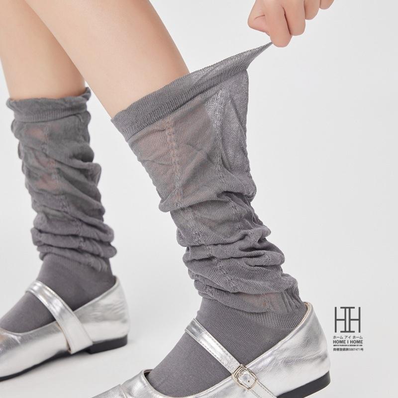 たるみソックス ハイソックス 靴下 レディース 綿 可愛い 薄手 透け感 レース 網タイツ風 セクシー バレエ ガーリー 通気性 カジュアル 22-24.5cm おしゃれ 人気 | ホームアイホーム | 13