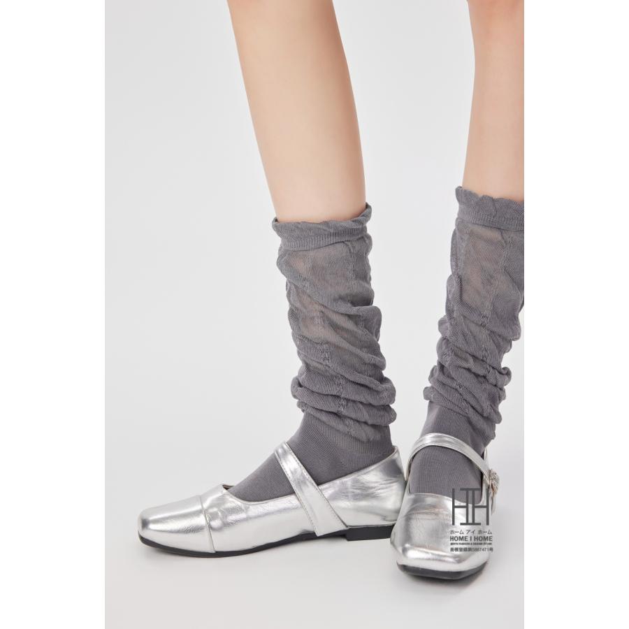 たるみソックス ハイソックス 靴下 レディース 綿 可愛い 薄手 透け感 レース 網タイツ風 セクシー バレエ ガーリー 通気性 カジュアル 22-24.5cm おしゃれ 人気 | ホームアイホーム | 14