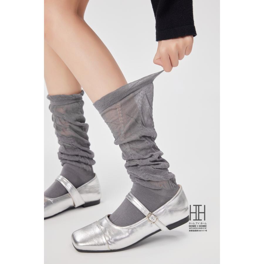 たるみソックス ハイソックス 靴下 レディース 綿 可愛い 薄手 透け感 レース 網タイツ風 セクシー バレエ ガーリー 通気性 カジュアル 22-24.5cm おしゃれ 人気 | ホームアイホーム | 15