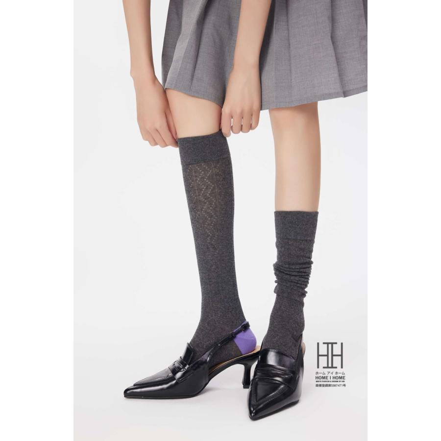 ハイソックス レディース ロング丈 美脚 スリム 着圧 ストレッチ 綿 おしゃれ 通気性 メッシュ 透け感 抗菌 防臭 吸汗 ストリート 切り替え ギフト 22-24.5cm | ホームアイホーム | 20