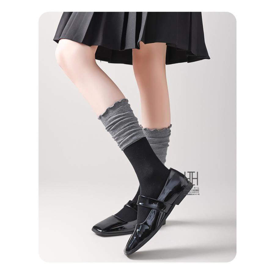 ニーハイソックス たるみソックス レディース フリル 配色デザイン 綿 柔らかい 2WAY おしゃれ 人気 ギフト 抗菌 吸汗速乾 ソックス 消臭機能 通気性 快適 靴下 | ホームアイホーム | 14