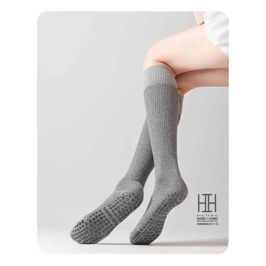 ヨガソックス ハイソックス レディース ふくらはぎ丈 着圧 美脚効果 おしゃれ 綿 滑り止め グリップ力 抗菌 消臭 吸汗 スポーツ ヨガ ピラティス フィットネス | ブランド登録なし | 18