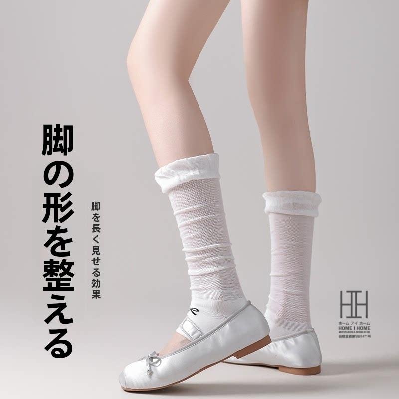 トゥレス クルーソックス 靴下 レディース オープントゥ ソックス メッシュ 透け感 涼感 吸汗速乾 美脚 先なし つま先なし 夏 蒸れない ストレッチ 22-24.5cm | ホームアイホーム | 06