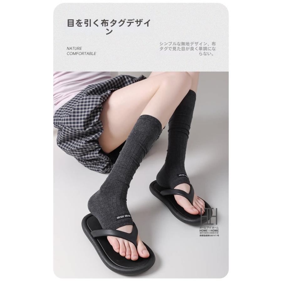 トゥレスソックス クルーソックス レディース ストラップ 着圧 吸汗 オープントゥ ソックス 先なし つま先なし 通気性 ハイソックス リブ編み 22-24.5cm | ホームアイホーム | 14