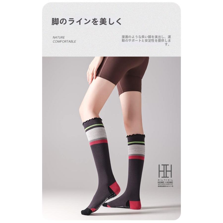 ヨガソックス レディース 着圧 抗菌 吸汗 スポーツソックス 消臭機能 綿 滑り止め 足裏マッサージ効果 スポーツ ヨガ ピラティス フィットネス 22-24.5cm | ブランド登録なし | 12