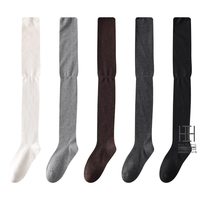 ニーハイソックス 靴下 レディース 膝上 ロング丈 メリノウール混紡 暖かい 柔らかい たるみソックス 美脚 脚長 JK 抗菌 消臭 吸汗 通気性 ストレッチ 22-24.5cm | ホームアイホーム | 09