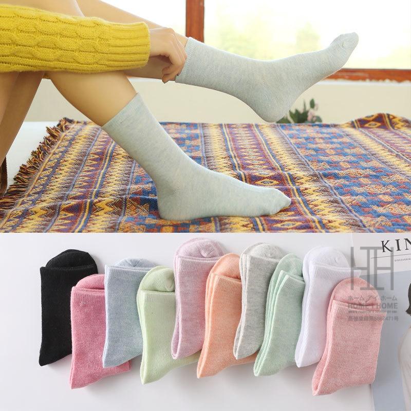 ソックス 靴下 レディース ハーフ丈 クルーソックス 無地 キャンディカラー カジュアル 11色展開 22-24.5cm 秋冬 おしゃれ 人気 快適 吸汗 通気性 | ホームアイホーム