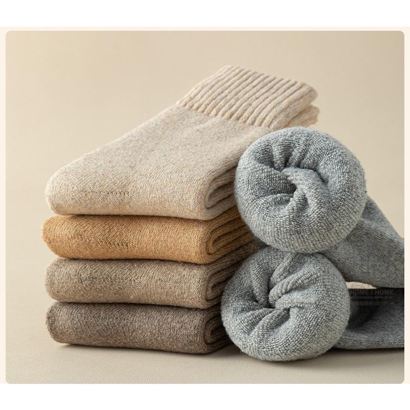 靴下 レディース クルーソックス 蒸れない 厚手 暖かい 無地 裏起毛 冷え対策 ウールソックス 防寒 冷え対策 あったか 保温 冷えとり ルームソックス 22-24.5cm | ホームアイホーム | 26