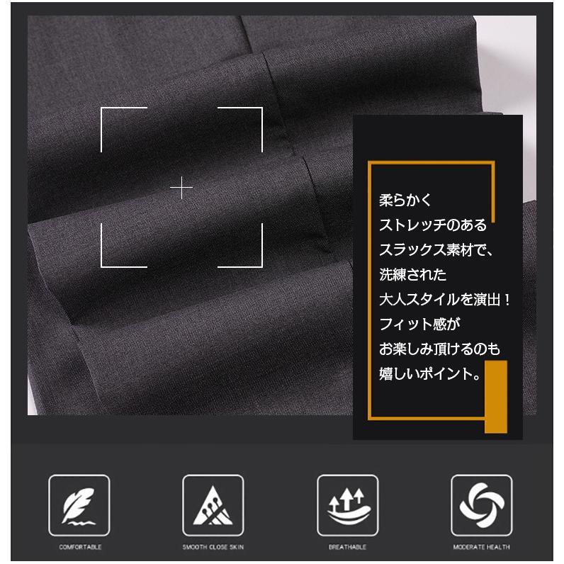 スラックス メンズ 細身 ストレッチ 美脚 ビジネス ビジカジ クールビズ 紳士 スリム パンツ ズボン | ブランド登録なし | 02