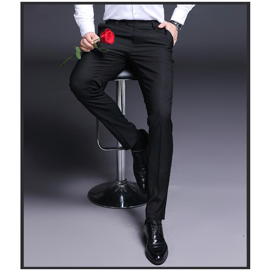 スラックス メンズ 細身 ストレッチ 美脚 ビジネス ビジカジ クールビズ 紳士 スリム パンツ ズボン | ブランド登録なし | 09