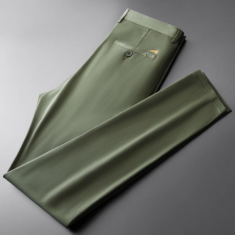 スラックス メンズ シワになりにくい 分厚い ストレッチ 刺繍入り 高品質 ストレート ビジネス 通勤可 オフィススーツパンツ ロングパンツ | ホームアイホーム | 08