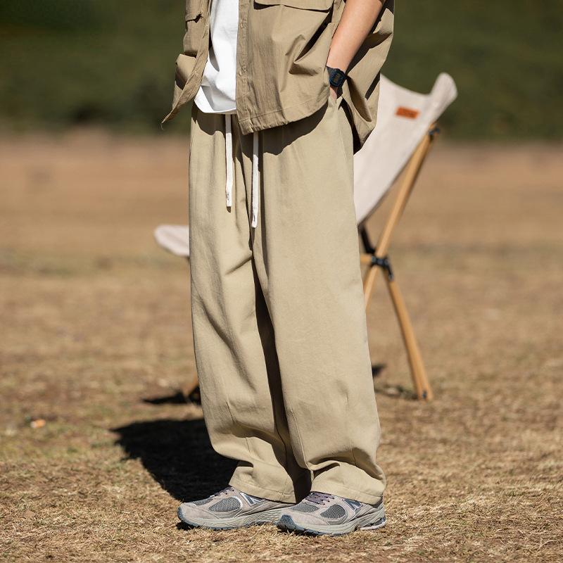 ワイドパンツ メンズ ゆったり ロング丈ストリート カジュアルパンツ 男性 春夏 バギーパンツ イージーパンツ ゴム留め | ホームアイホーム