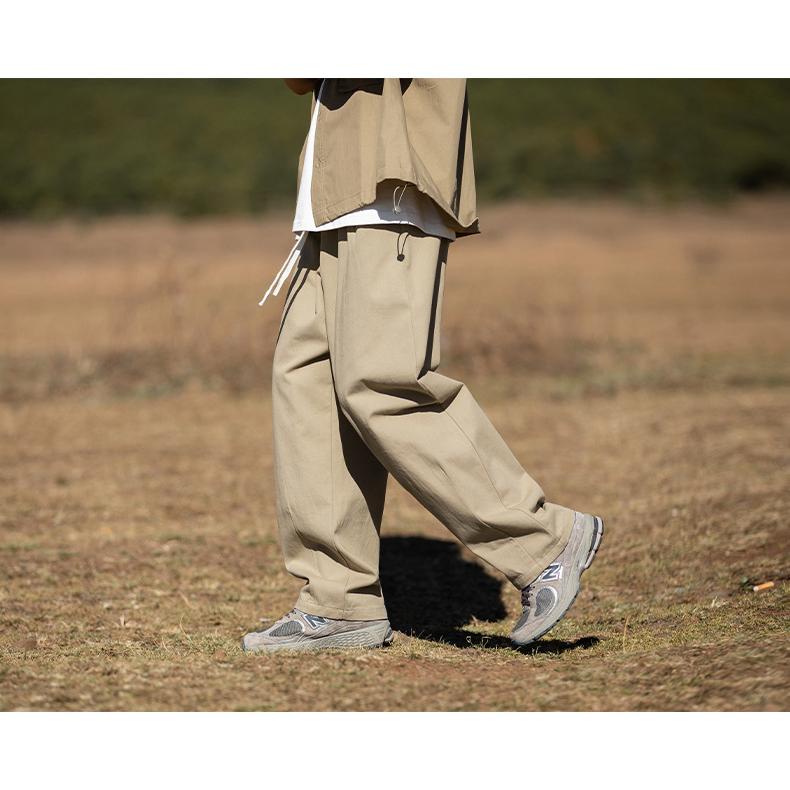 ワイドパンツ メンズ ゆったり ロング丈ストリート カジュアルパンツ 男性 春夏 バギーパンツ イージーパンツ ゴム留め | ホームアイホーム | 12