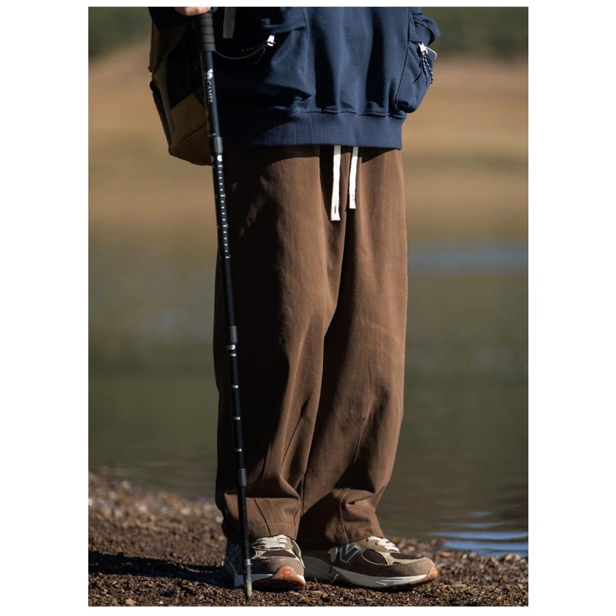 ワイドパンツ メンズ ゆったり ロング丈ストリート カジュアルパンツ 男性 春夏 バギーパンツ イージーパンツ ゴム留め | ホームアイホーム | 13