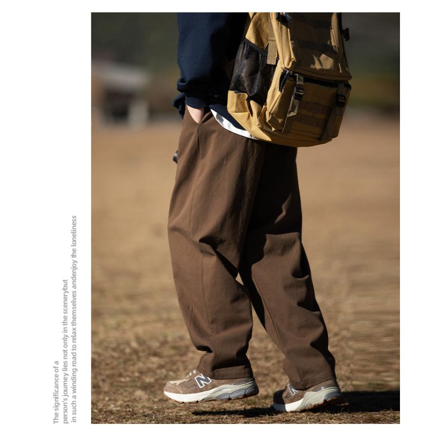 ワイドパンツ メンズ ゆったり ロング丈ストリート カジュアルパンツ 男性 春夏 バギーパンツ イージーパンツ ゴム留め | ホームアイホーム | 15