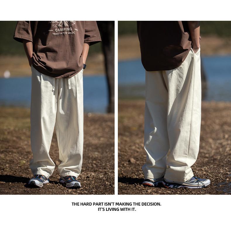 ワイドパンツ メンズ ゆったり ロング丈ストリート カジュアルパンツ 男性 春夏 バギーパンツ イージーパンツ ゴム留め | ホームアイホーム | 16