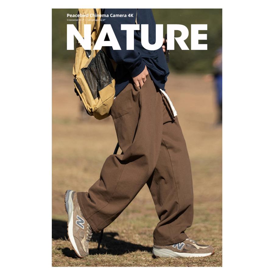 ワイドパンツ メンズ ゆったり ロング丈ストリート カジュアルパンツ 男性 春夏 バギーパンツ イージーパンツ ゴム留め | ホームアイホーム | 07