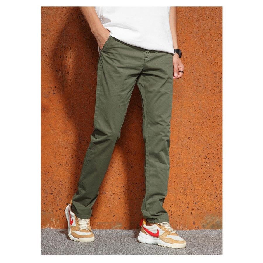 チノパン メンズ ストレッチ 無地 ストレート ボトムス お兄系 スリム カジュアル | ホームアイホーム | 11