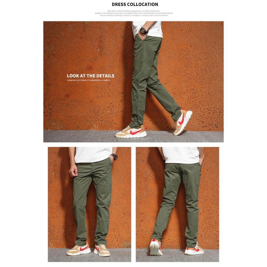 チノパン メンズ ストレッチ 無地 ストレート ボトムス お兄系 スリム カジュアル | ホームアイホーム | 12