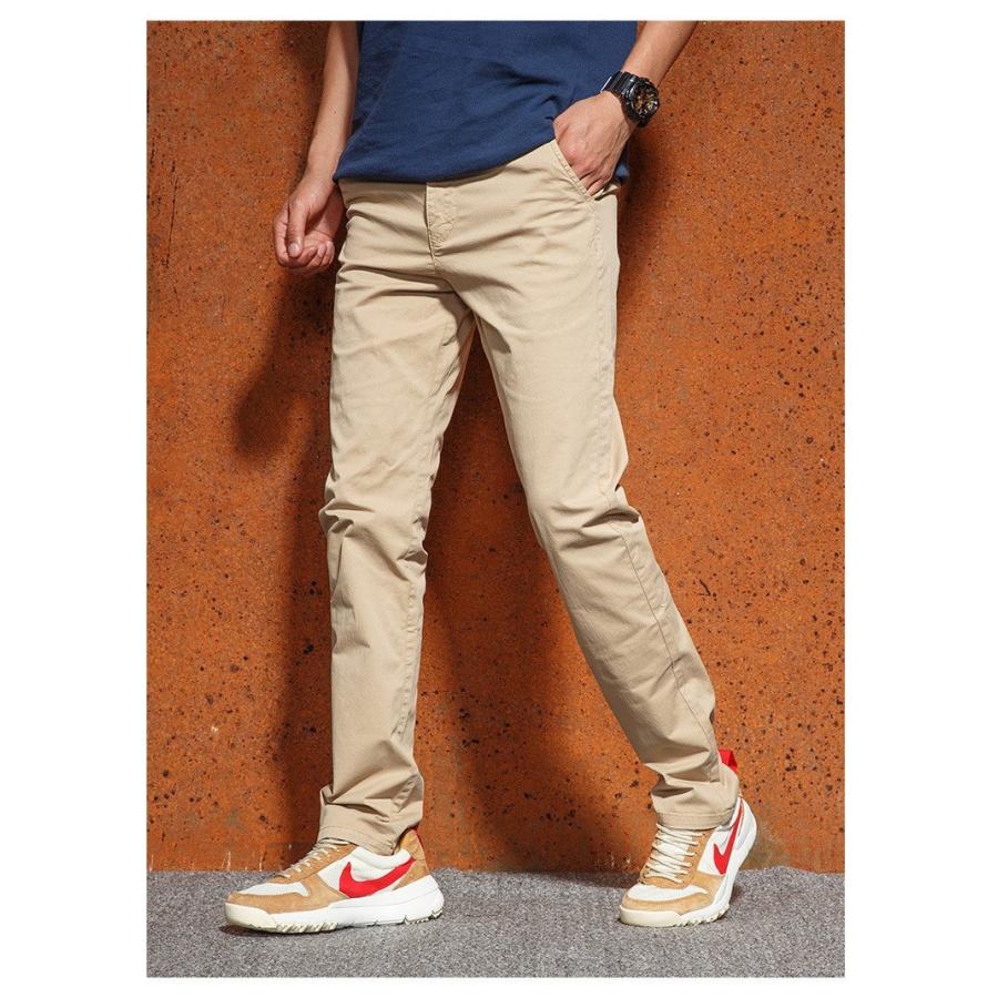 チノパン メンズ ストレッチ 無地 ストレート ボトムス お兄系 スリム カジュアル | ホームアイホーム | 13