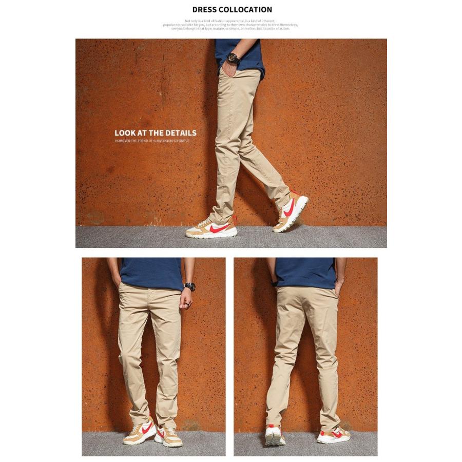 チノパン メンズ ストレッチ 無地 ストレート ボトムス お兄系 スリム カジュアル | ホームアイホーム | 14