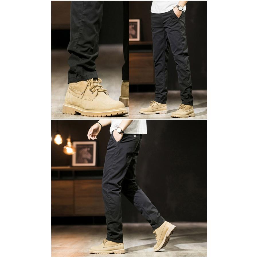 ストレッチパンツ チノパン 無地 メンズ 綿パン チノ ややストレッチ カジュアル ストリート ストレート ロング丈 ボトムス | ブランド登録なし | 10