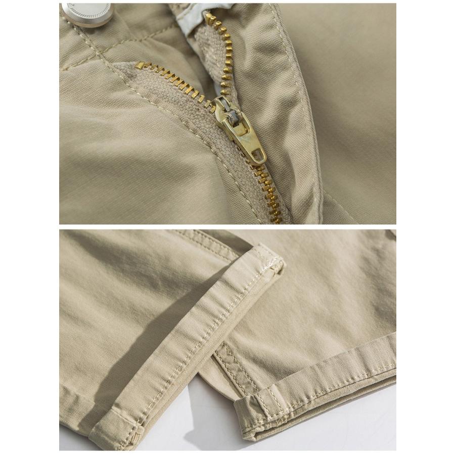 ストレッチパンツ チノパン 無地 メンズ 綿パン チノ ややストレッチ カジュアル ストリート ストレート ロング丈 ボトムス | ブランド登録なし | 13